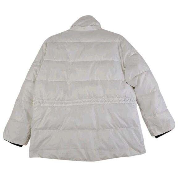 EXPRESS ~Men's Size M~ White Snow Puffer Watetproof & Warm Coat Zip-Up Jacket. - Picture 3 of 16